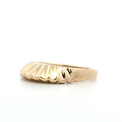 Wavy Scalloped Stacking Ring 14k Yellow Gold