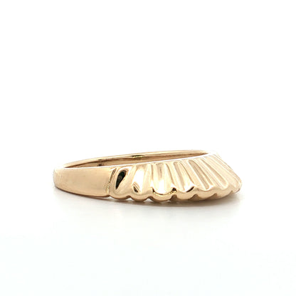 Wavy Scalloped Stacking Ring 14k Yellow Gold