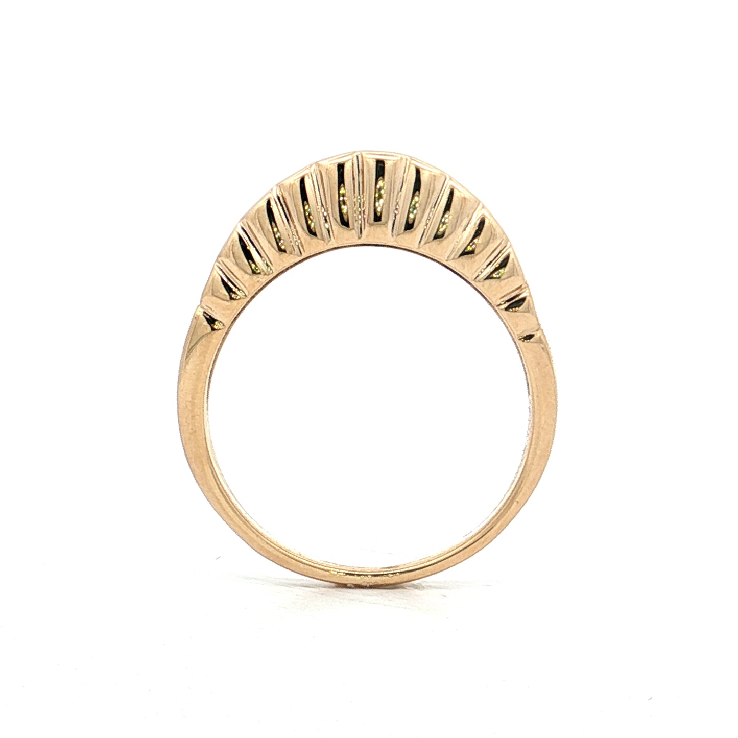 Wavy Scalloped Stacking Ring 14k Yellow Gold