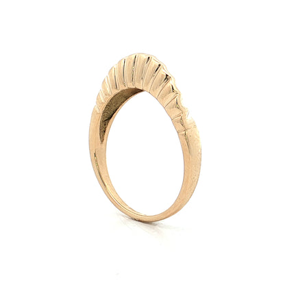 Wavy Scalloped Stacking Ring 14k Yellow Gold