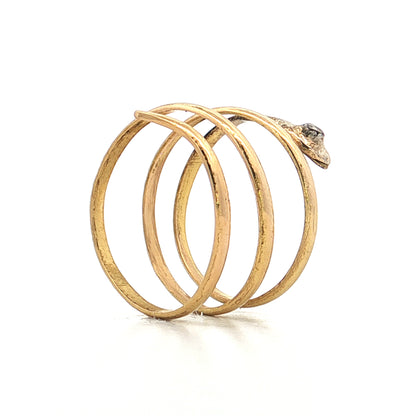 .06 Antique Victorian Diamond Snake Cocktail Ring 18k