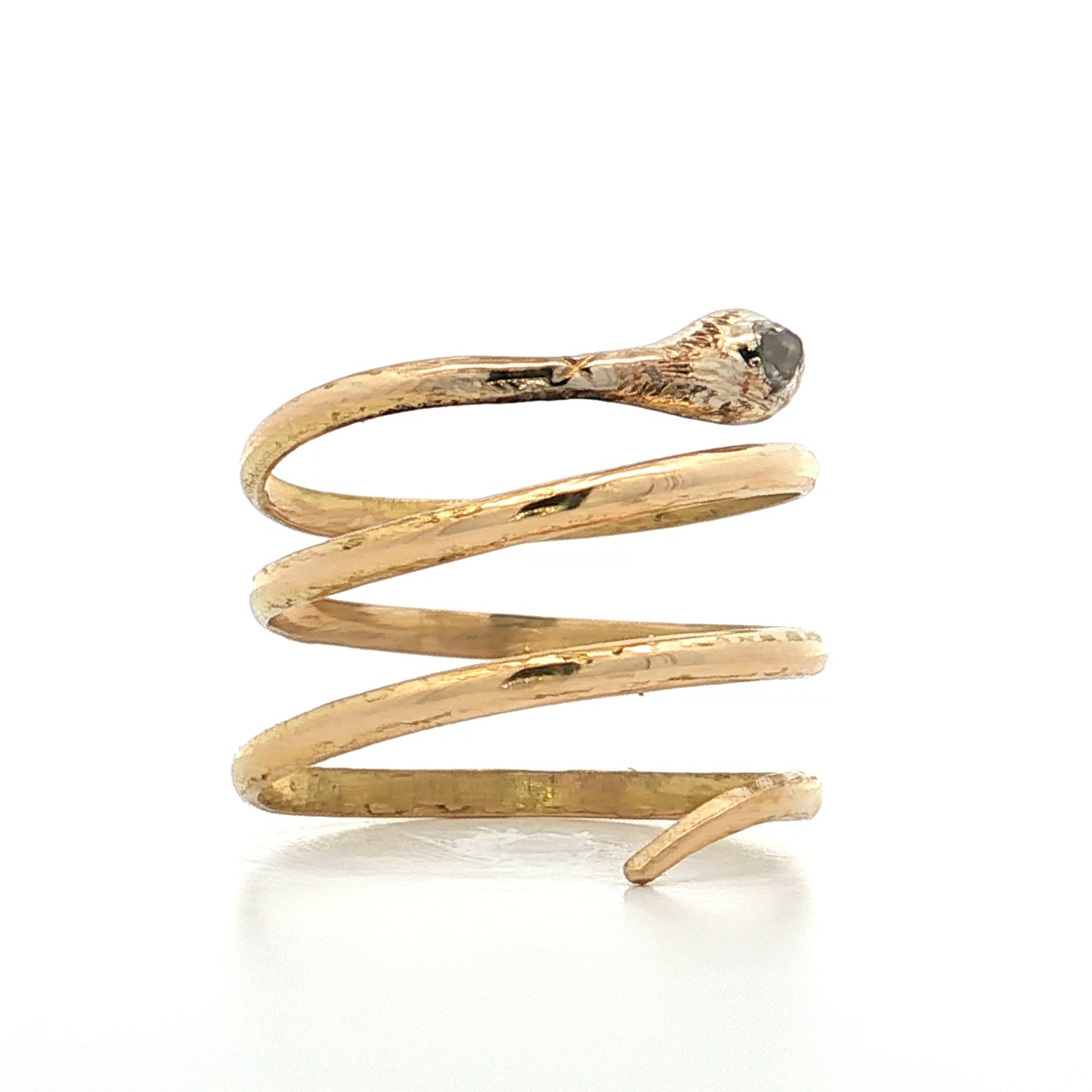 .06 Antique Victorian Diamond Snake Cocktail Ring 18k