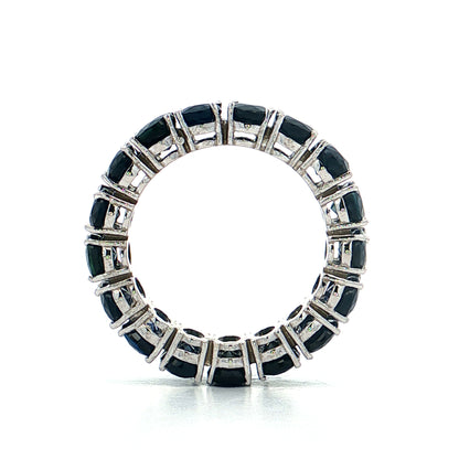 9 Carat Oval Sapphire Eternity Band 14k White Gold