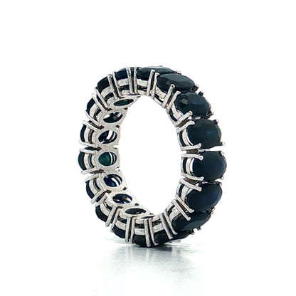9 Carat Oval Sapphire Eternity Band 14k White Gold