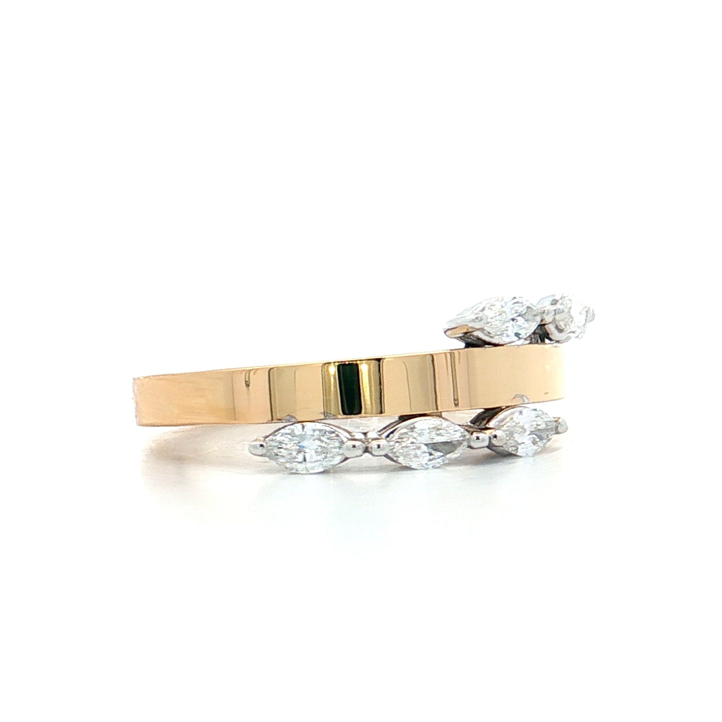 .48 Marquise Diamond Cocktail Ring Two-Tone 18k