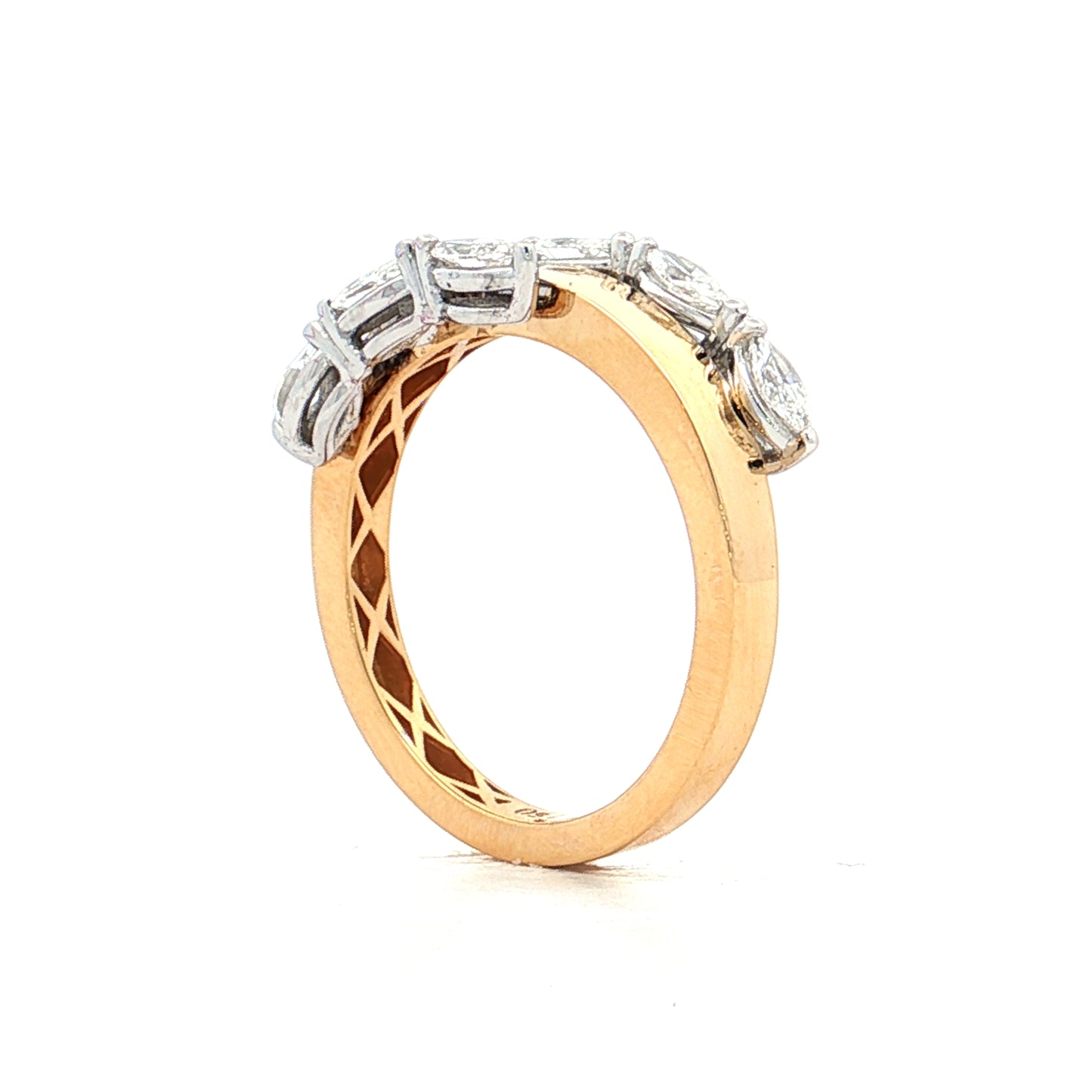 .48 Marquise Diamond Cocktail Ring Two-Tone 18k
