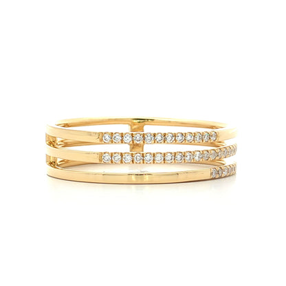 .28 Asymmetrical Diamond Stacking Ring 18k
