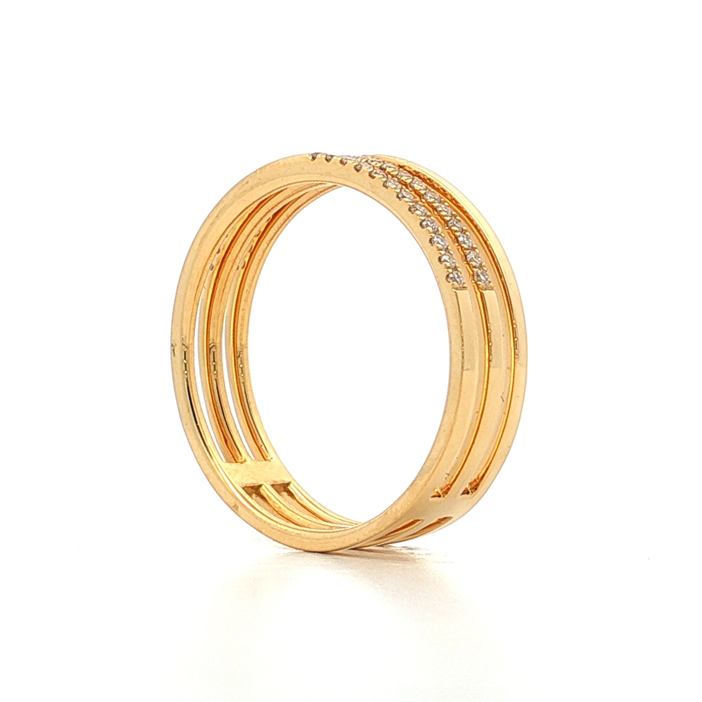 .28 Asymmetrical Diamond Stacking Ring 18k