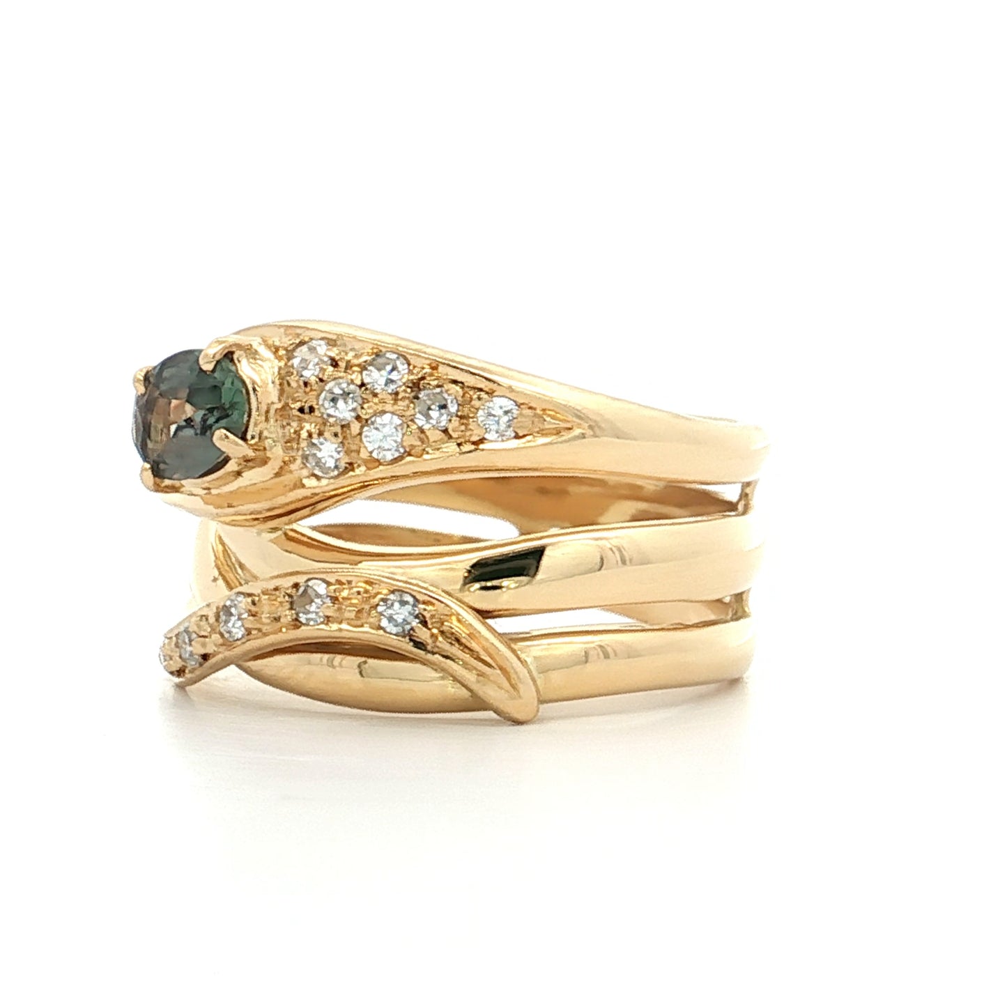 .35 Alexandrite & Diamond Snake Cocktail Ring 18k