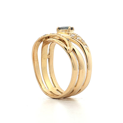 .35 Alexandrite & Diamond Snake Cocktail Ring 18k