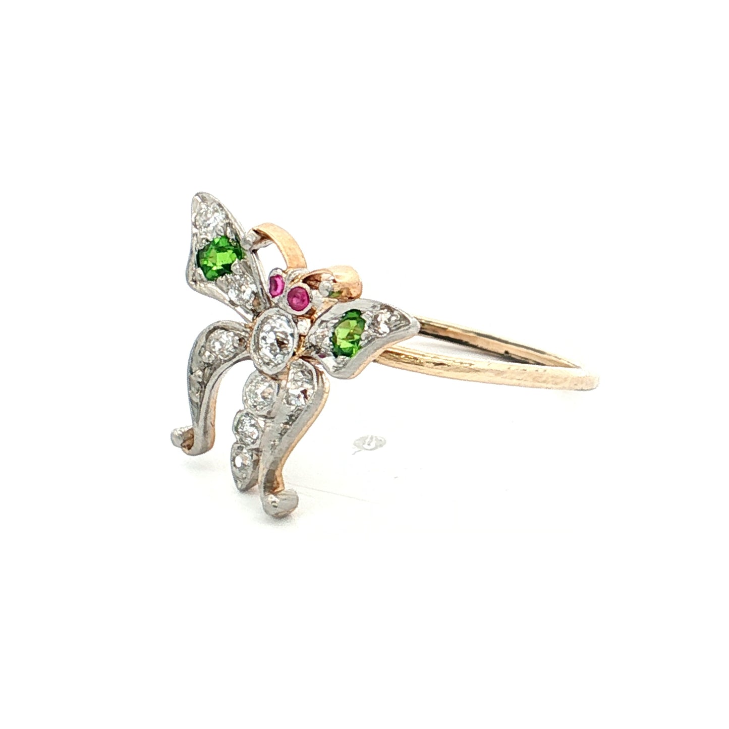 .15 Victorian Gemstone Butterfly Cocktail Ring 14k