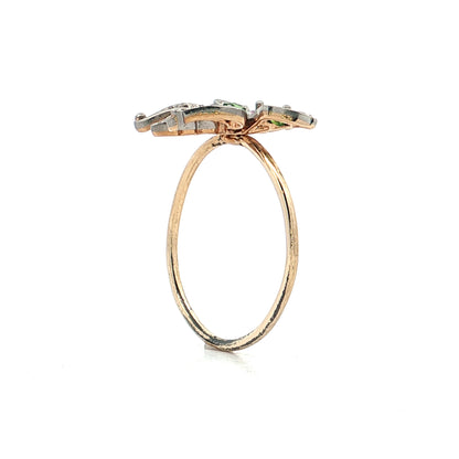.15 Victorian Gemstone Butterfly Cocktail Ring 14k