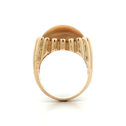 14.81 Vintage Cabochon Cats Eye Cocktail Ring 14k