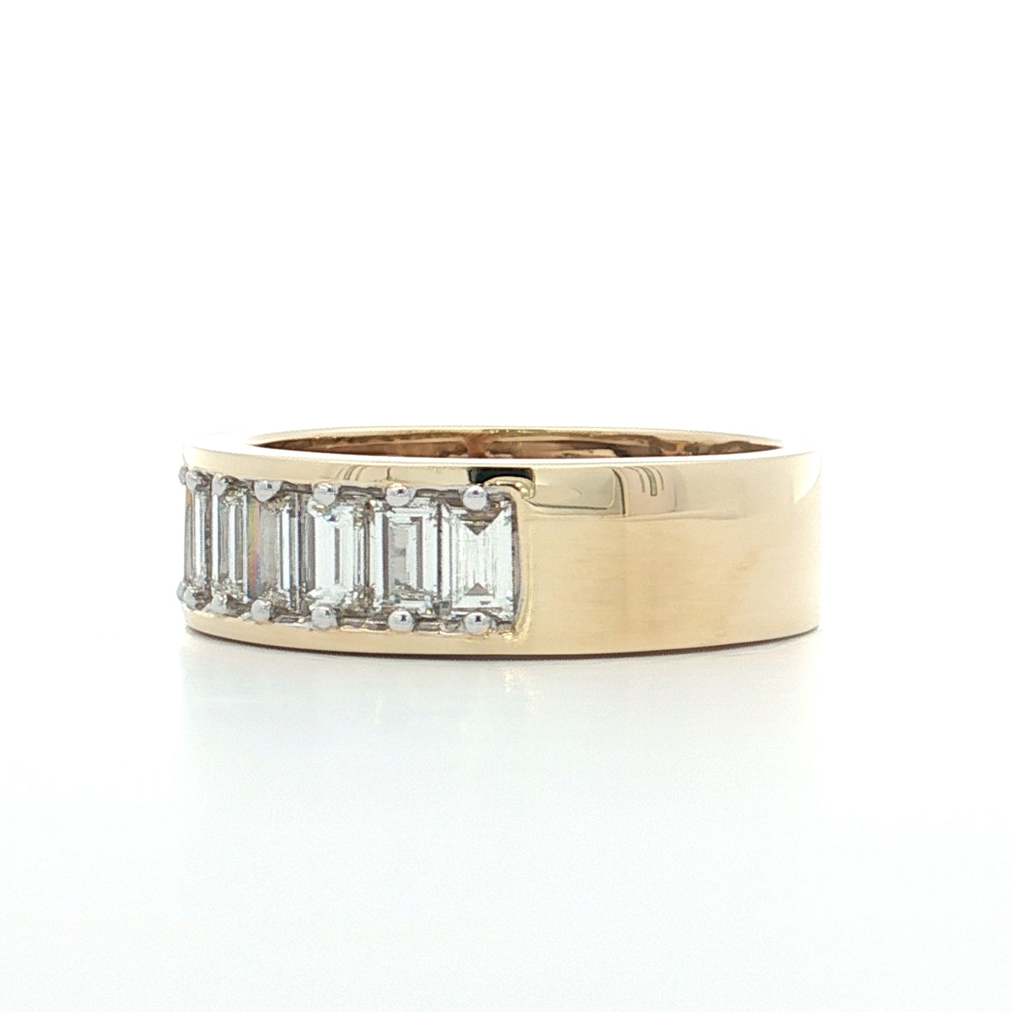 .78 Wide Diamond Stacking Ring 14k Yellow Gold