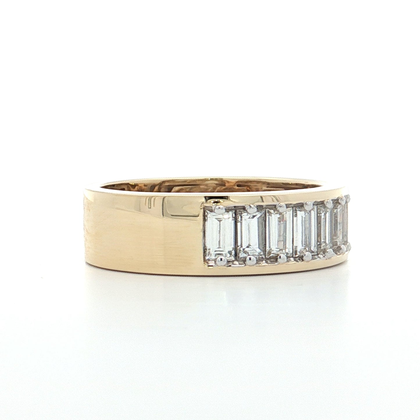 .78 Wide Diamond Stacking Ring 14k Yellow Gold