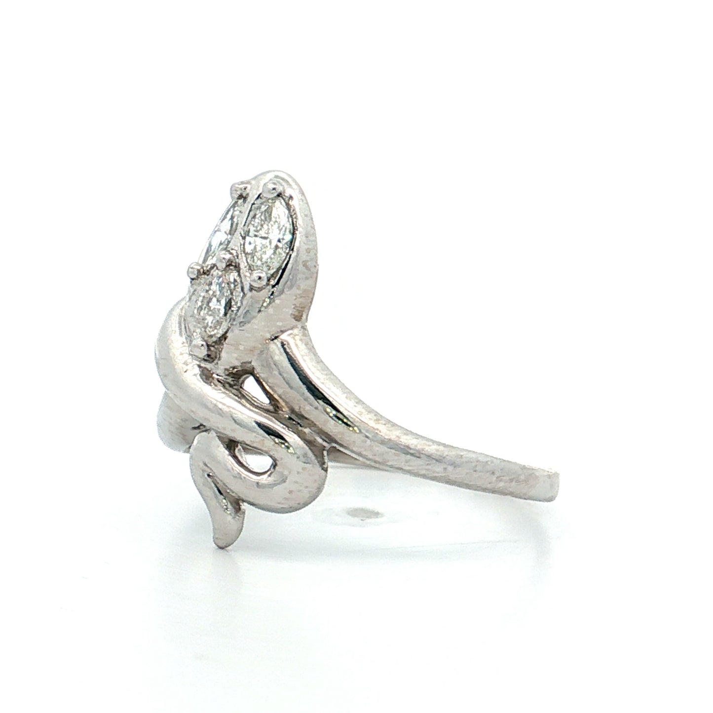 .25 Diamond Snake Cocktail Ring 18k White Gold