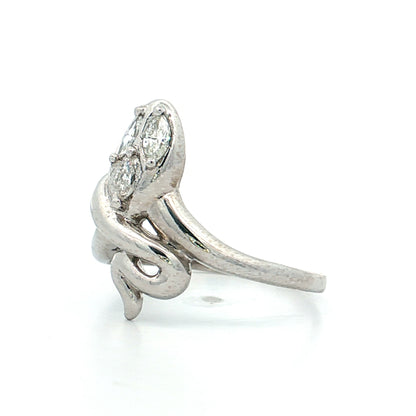 .25 Diamond Snake Cocktail Ring 18k White Gold