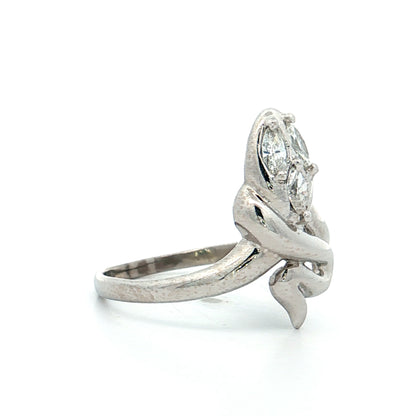 .25 Diamond Snake Cocktail Ring 18k White Gold