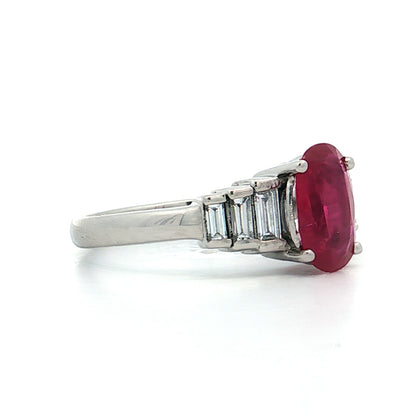 2.03 GIA Burma Ruby Engagement Ring Platinum