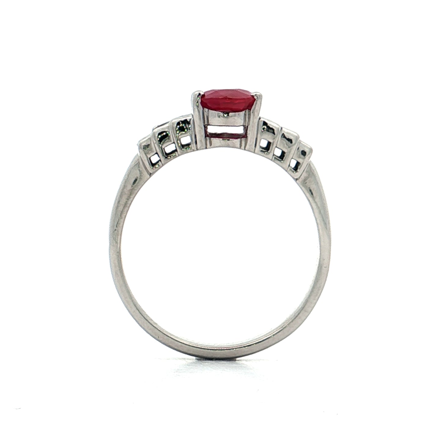 2.03 GIA Burma Ruby Engagement Ring Platinum