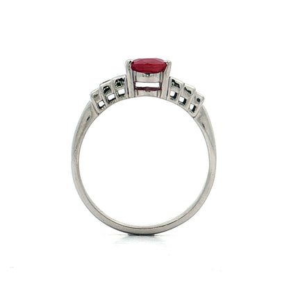 2.03 GIA Burma Ruby Engagement Ring Platinum