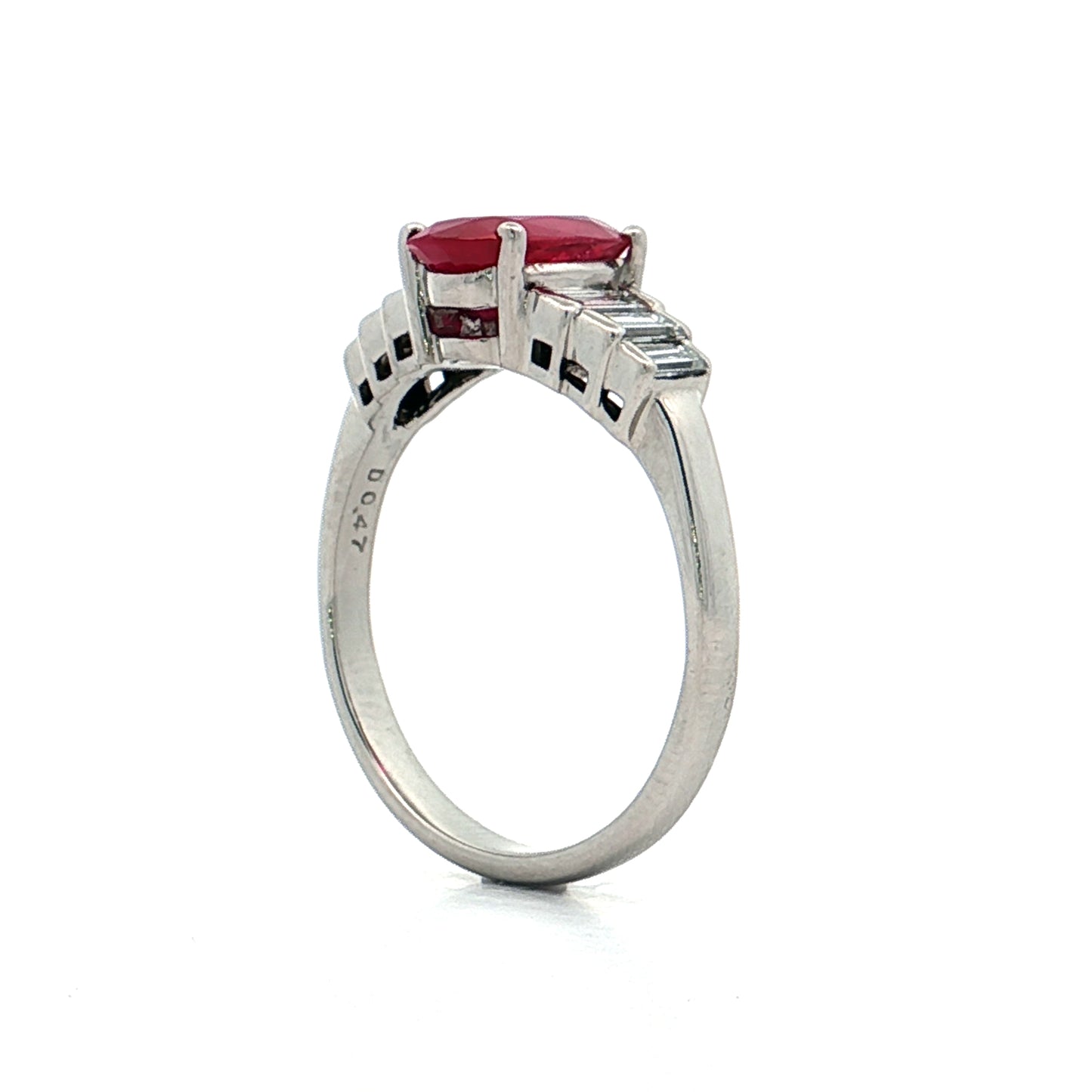 2.03 GIA Burma Ruby Engagement Ring Platinum