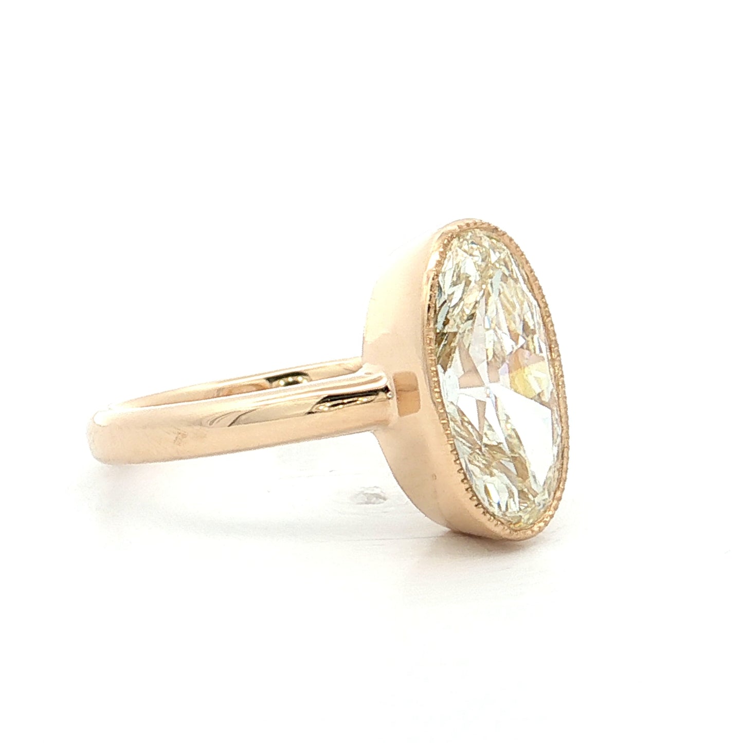 3 Carat GIA Moval Diamond Engagement Ring 14k