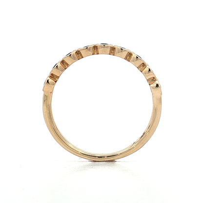 .75 Bezel Sapphire Wedding Band in 14k Yellow Gold