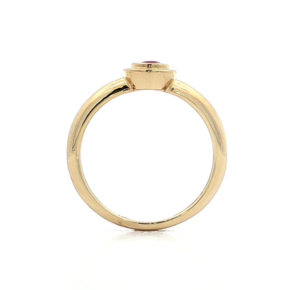 .40 Double Bezel Ruby Stacking Ring 14k Yellow Gold