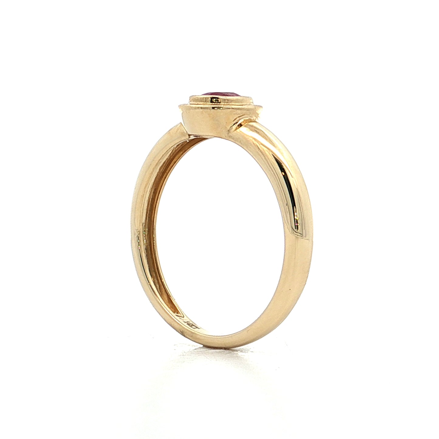 .40 Double Bezel Ruby Stacking Ring 14k Yellow Gold
