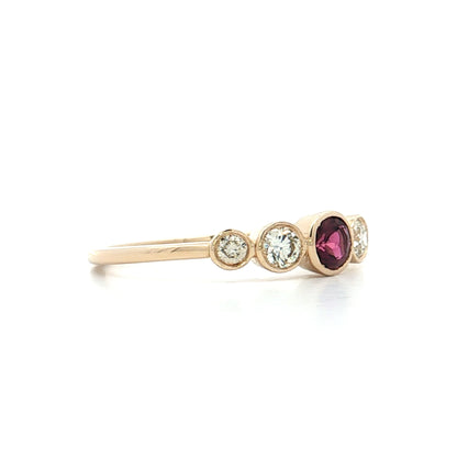 .25 Pink Tourmaline & Diamond Stacking Ring 14k
