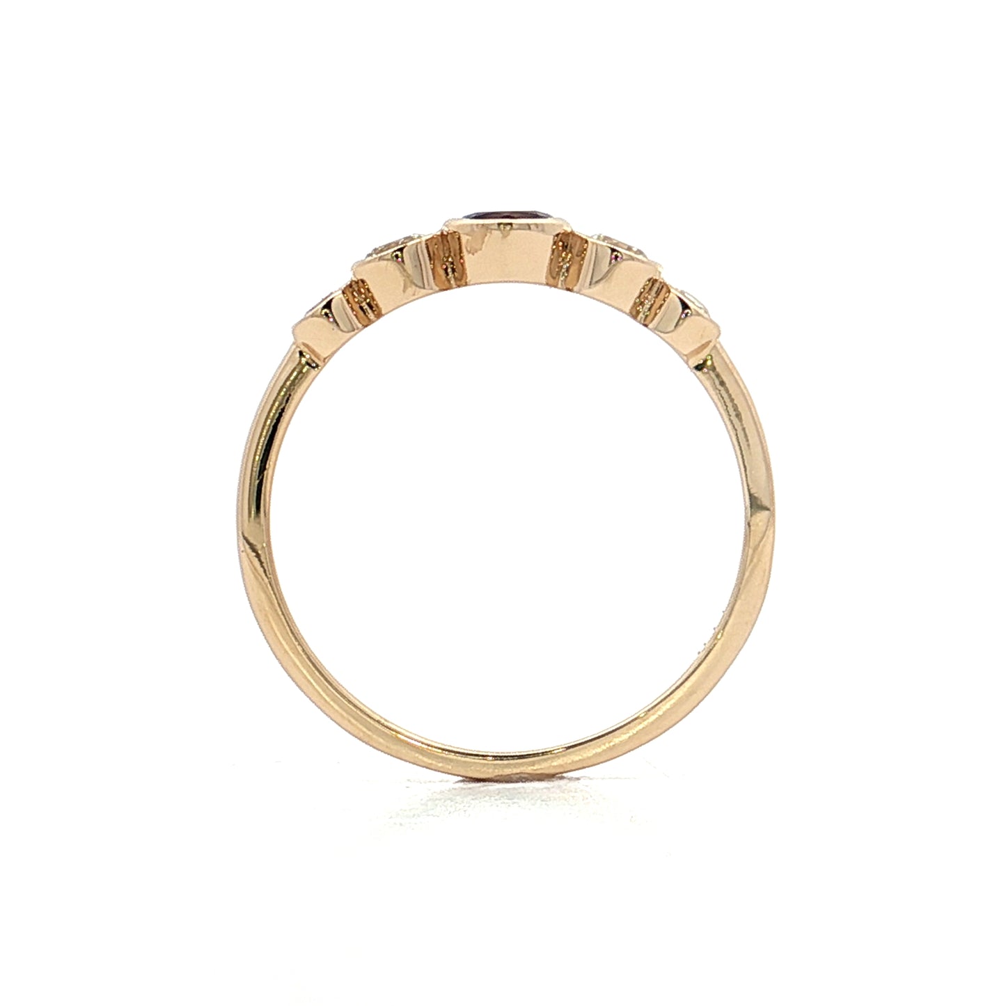 .25 Pink Tourmaline & Diamond Stacking Ring 14k