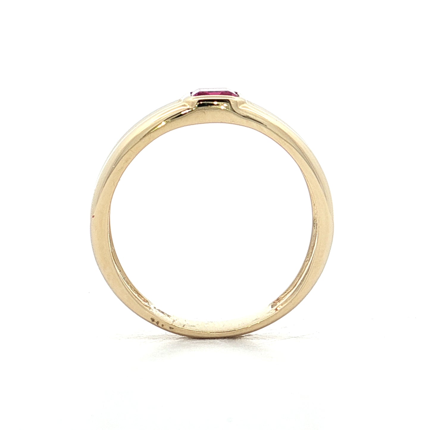 .55 Emerald Cut Pink Tourmaline Stacking Ring 14k