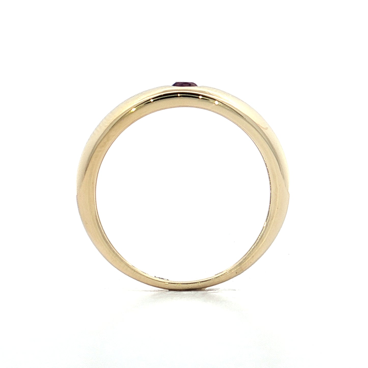 .11 Flush Set Amethyst Stacking Ring 14k Yellow Gold