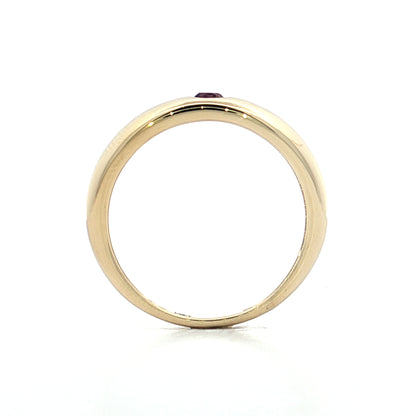 .11 Flush Set Amethyst Stacking Ring 14k Yellow Gold