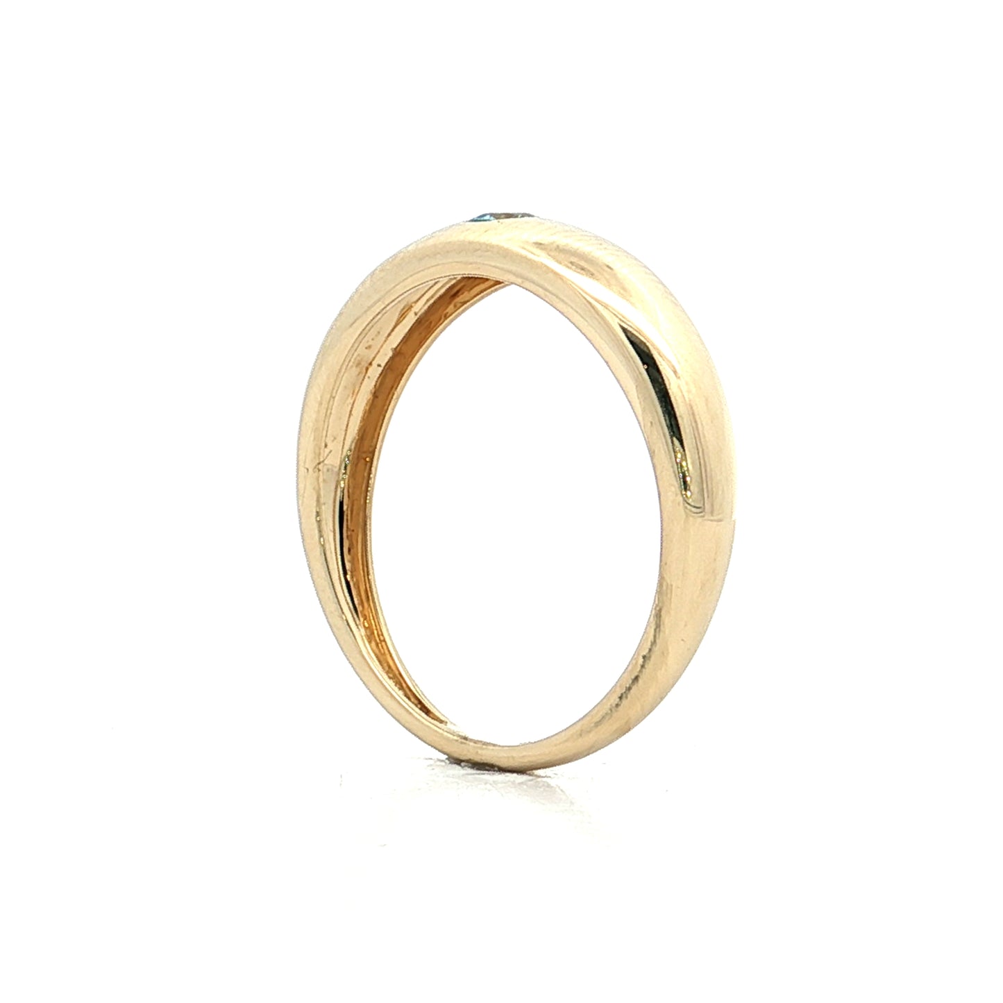 .10 Flush Set Aquamarine Stacking Ring 14k Yellow Gold