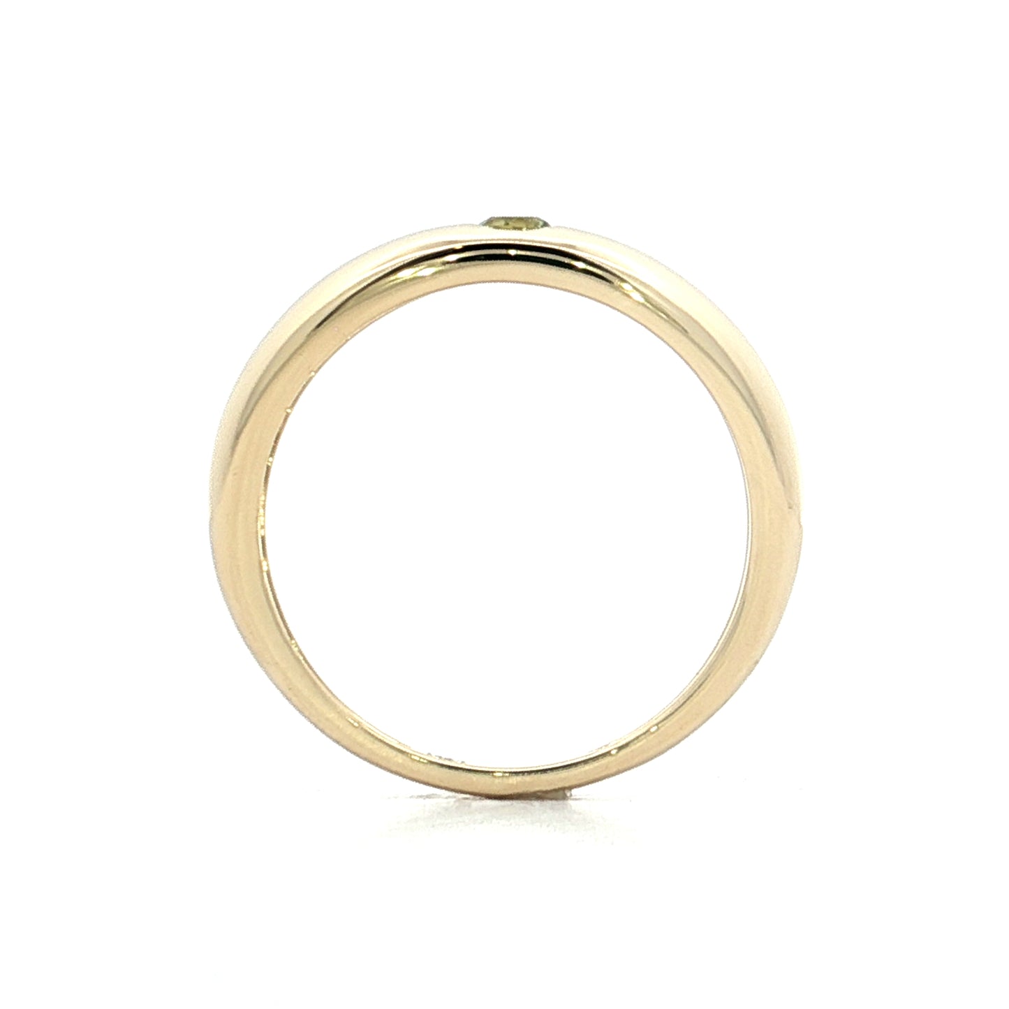 .12 Flush Set Peridot Stacking Ring 14k Yellow Gold