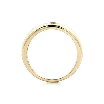 .12 Flush Set Peridot Stacking Ring 14k Yellow Gold