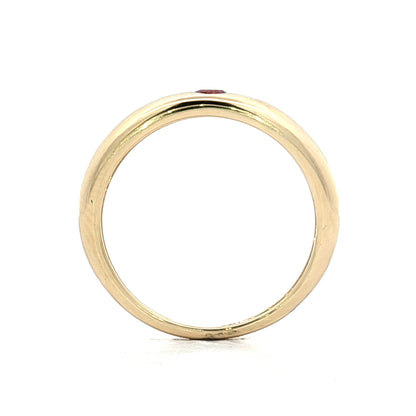 .12 Flush Set Pink Tourmaline Stacking Ring 14k