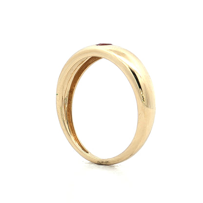 .12 Flush Set Pink Tourmaline Stacking Ring 14k