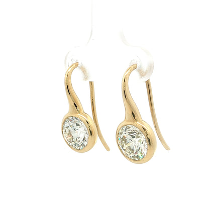 4.40 GIA Round Brilliant Diamond Stud Earrings 14k