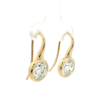 4.40 GIA Round Brilliant Diamond Stud Earrings 14k