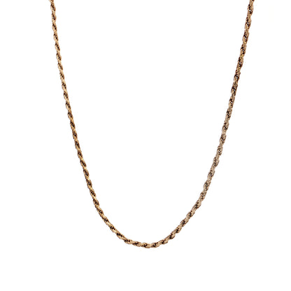 22" Twisted Textured Rope Chain Necklace 14k Yellow Gold