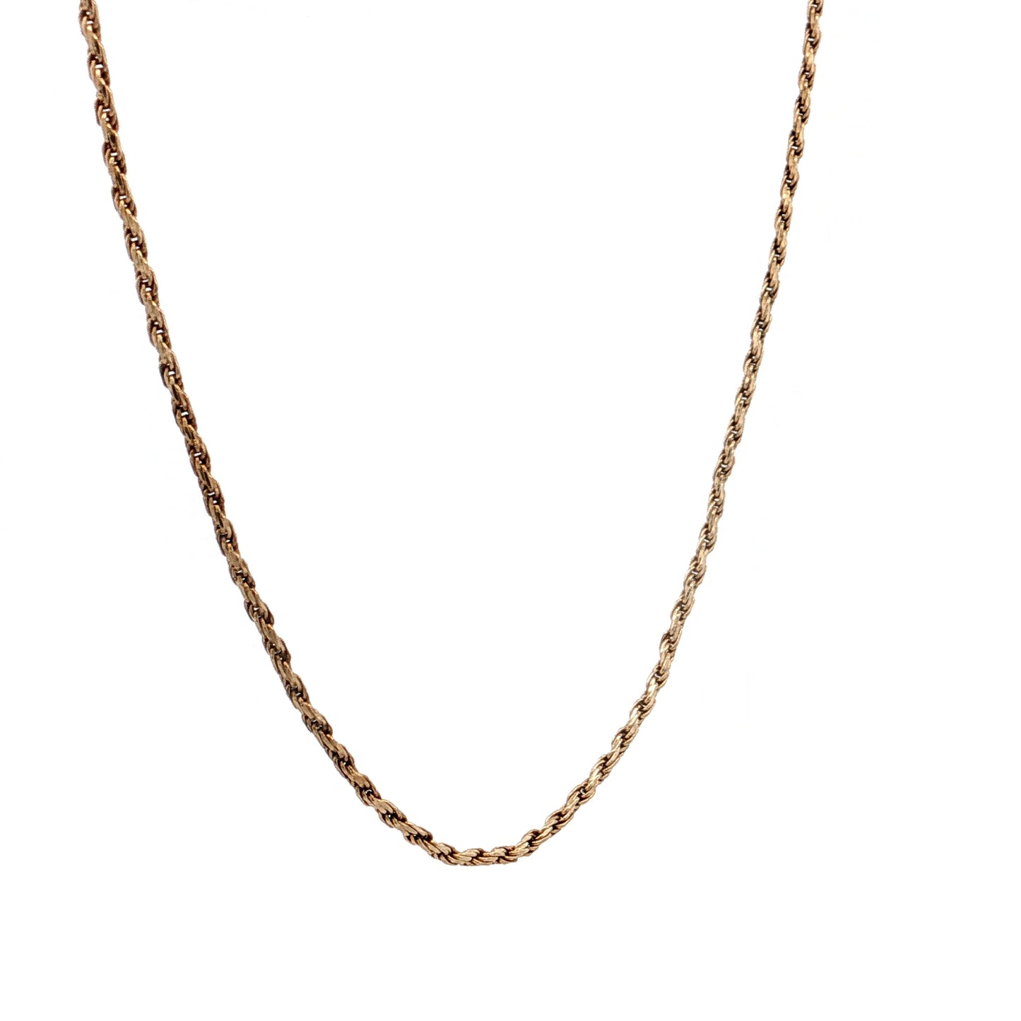 22" Twisted Textured Rope Chain Necklace 14k Yellow Gold