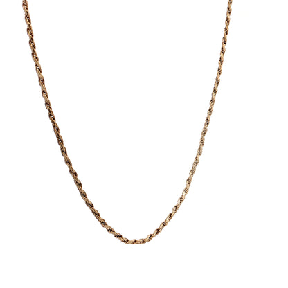 22" Twisted Textured Rope Chain Necklace 14k Yellow Gold