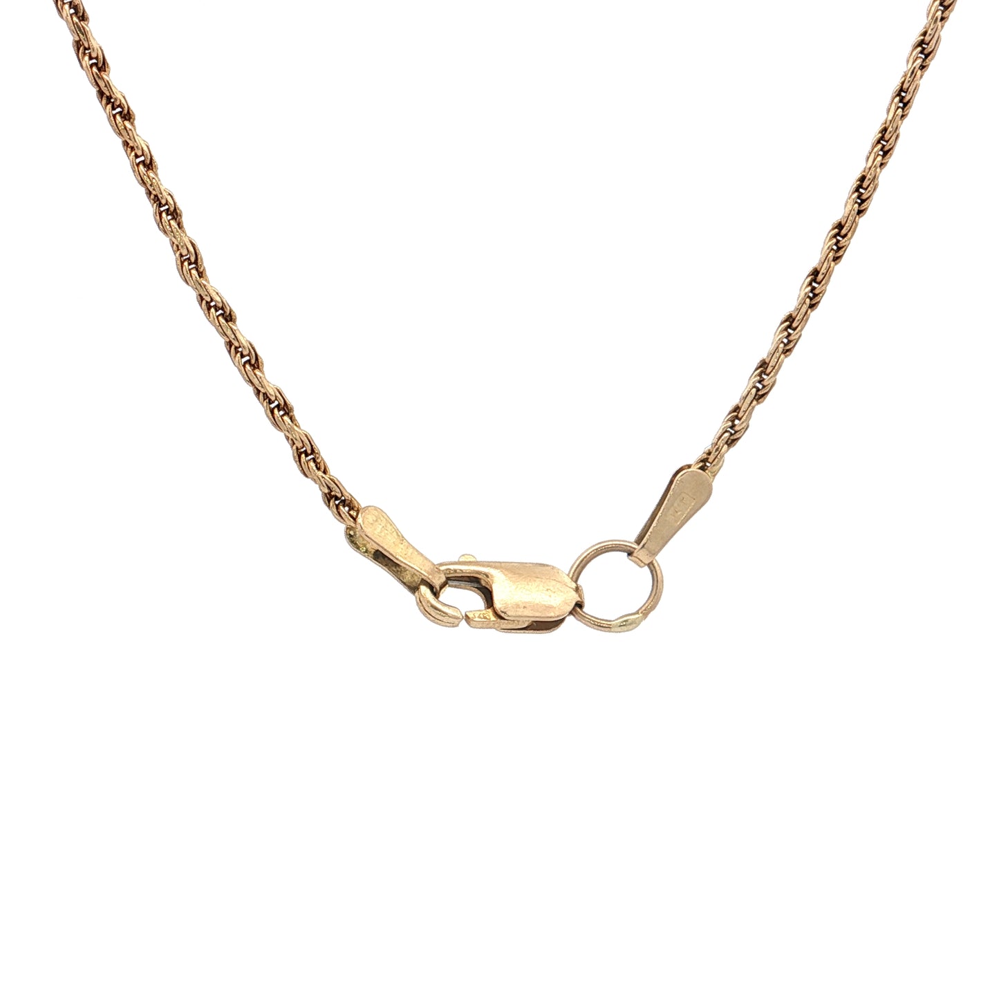 22" Twisted Textured Rope Chain Necklace 14k Yellow Gold