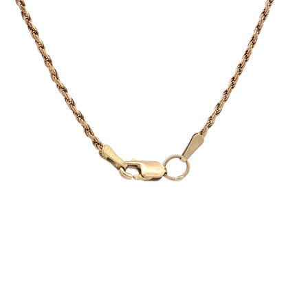 22" Twisted Textured Rope Chain Necklace 14k Yellow Gold