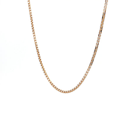 16.5" Box Chain Necklace Two-Tone 18k
