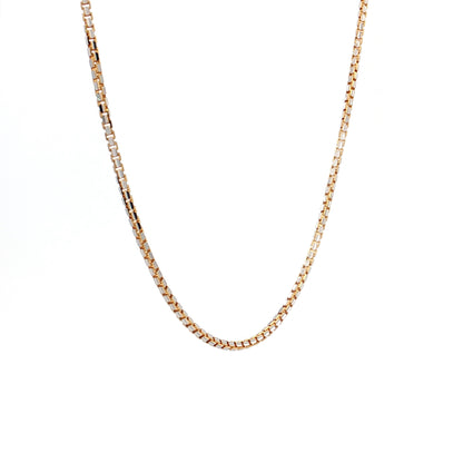 16.5" Box Chain Necklace Two-Tone 18k