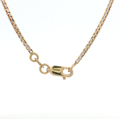 16.5" Box Chain Necklace Two-Tone 18k